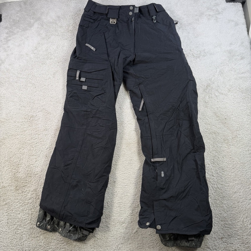 686 Pants Womens Medium Black Smarty Tech Snow Ski Nylon Lined Zip Pocket *READ